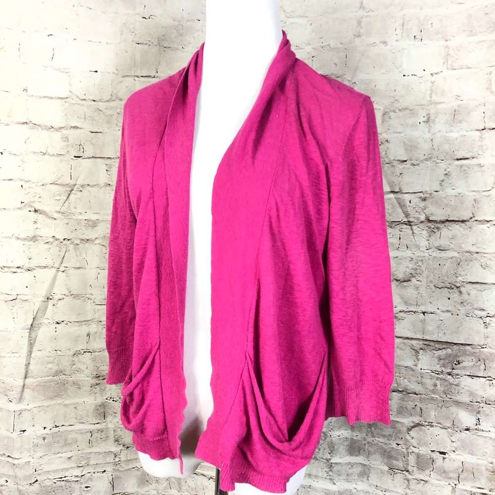 Eileen Fisher Pink Cardigan Open Front - Picture 2 of 7